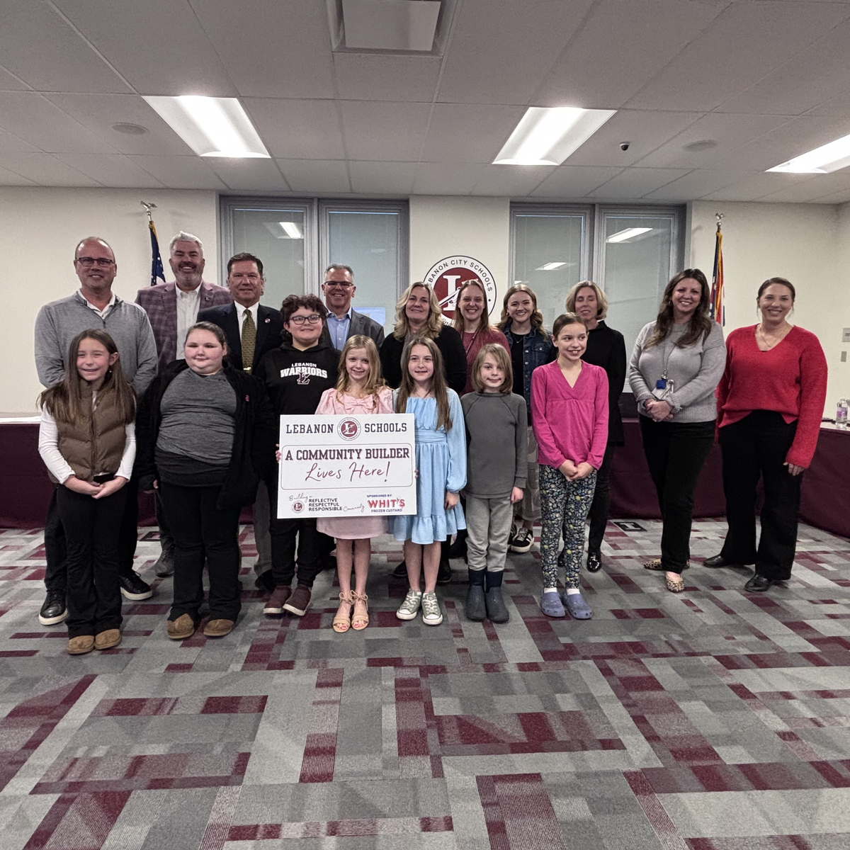 group of students and administrators posing