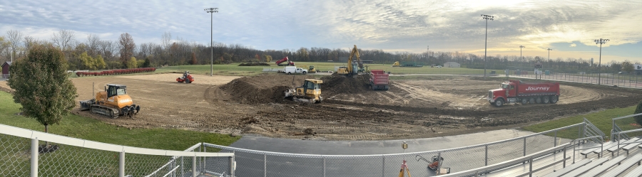 picture showing the construction of a turf sports field at lebanon high school